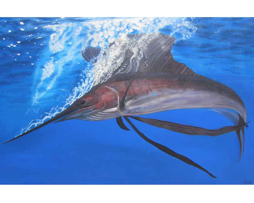 Sailfish - Original Acrylic Painting by Nikki Ikonomopoulos - 