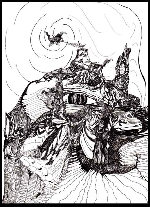 Catatonic - Original Ink Drawing by Nikki Ikonomopoulos - 