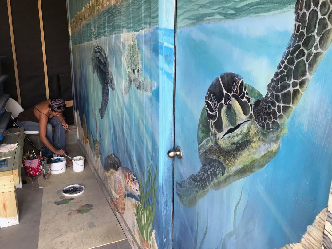 Mural painted for the Amos Rehabilitation Keep in Port Aransas, Texas.