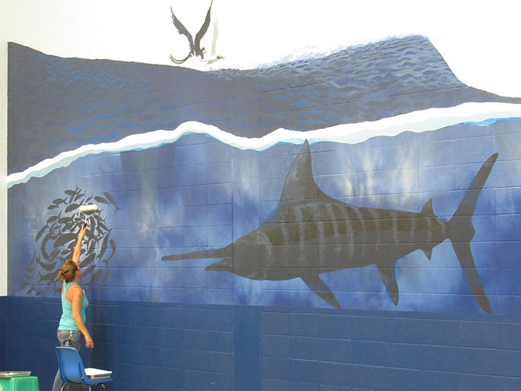 Port Aransas Fighting Marlin's Doyle Marek High School Gymnasium  Mural